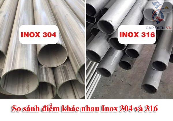 So sánh điểm khác nhau Inox 304 và 316