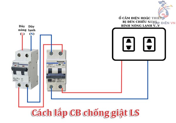 Cách lắp CB chống giật LS