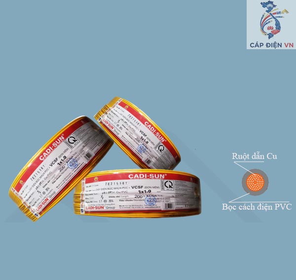 Dây điện Cadisun đơn mềm VCSF 1x6