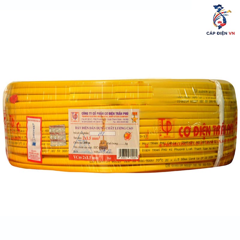 Dây đôi mềm dẹt Trần Phú VCm 2x1