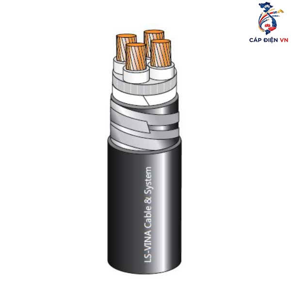 Cáp hạ thế 4 lõi cách điện XLPE 0.6/1(1.2)kV